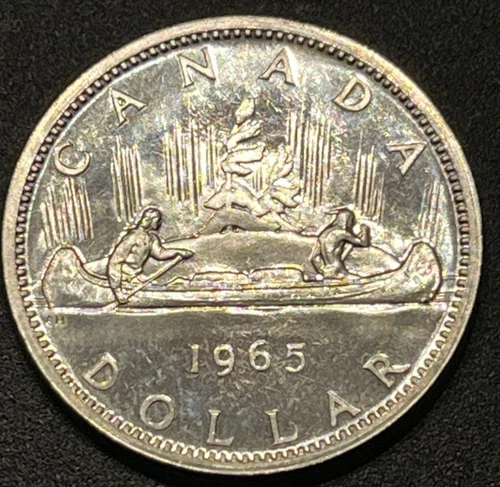 1965 Canadian 80% Silver Dollar with Coin Protector