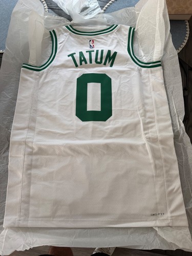 New Nike Jayson Tatum #0 Boston Celtics Men's Jersey Size Medium White/Green NWT