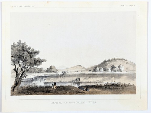 1855 CENTRAL CALIFORNIA - Chowchillas River LITHOGRAPH VIEW Original - Picture 2 of 2