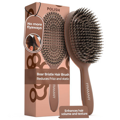 FRAMAR Soft Boar Bristle Hair Brush for Women   Boars Hair Brush for Women, Boar