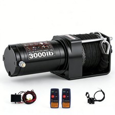 Used 3000lbs Electric Winch 12v Waterproof Synthetic Rope Winch For Atvutv