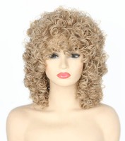 Damen PerüCke Afro Lang Gelockt, Halloween & Karneval Mottoparty PerüCke Blonde