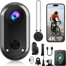4K Waterproof Mini Action Camera, 64GB Wifi POV Video Wearable Body Camera