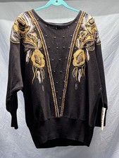 NWTEtosha Tunic Sweater Cotton Blend Bat-Wing Long Sleeve Embellishments Size 3X