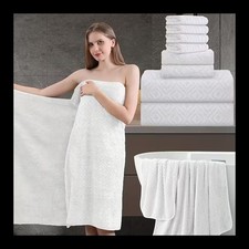 8 Pc. Extra Large Bath Towel Set White Ultra Soft