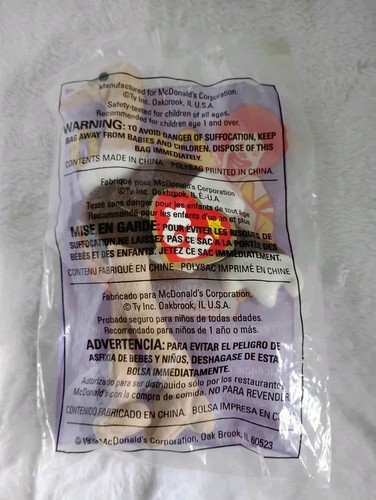 TY Teenie Beanie Baby Stretchy The Ostrich #10 McDonald's Happy Meal Toy 1999 - Foto 2 di 2