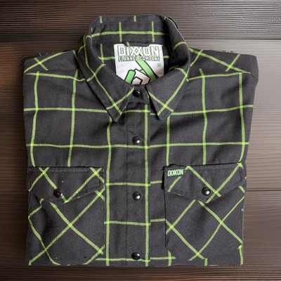 Dixxon Flannel The Factory Shirt Women s Long Sleeve Black & Green Size Medium