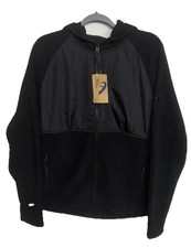 Asics Black Knit Fleece Full Zip Hoodie Jacket Regular Cut Men  s Medium 75 New