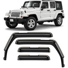 Sun Rain Visors Wind Rain Guards for 2007-2018 Jeep Wrangler JK SHATTERPROOF