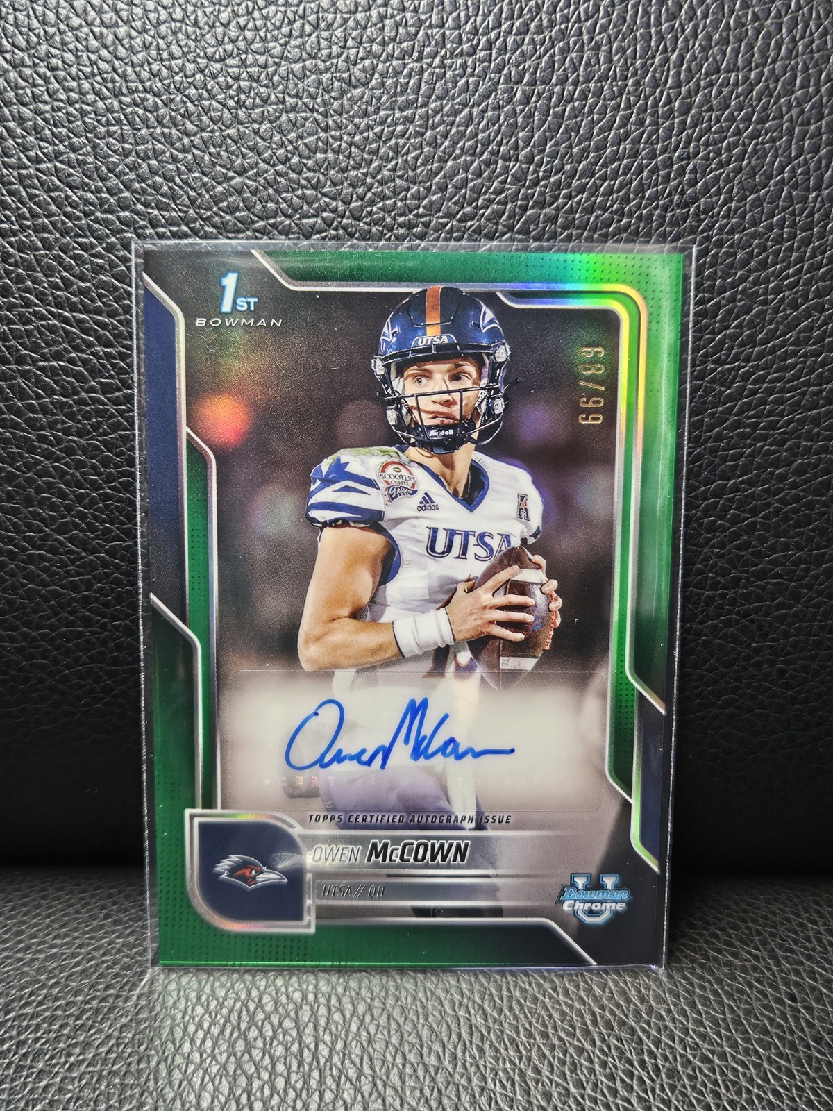 Owen McCown Green Refractor Auto /99 2025 Bowman Chrome U 1st Bowman #BCA-OM