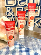 NEW Bath Body Works PEACH BELLINI Hand Cream Travel Size-1 fl oz/29 mL x 3