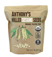 Organic Hulled Sesame Seeds, 2 Lb, White, Raw, Gluten Free, Non GMO, Keto Friend
