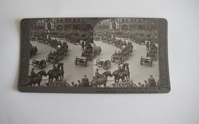 WW1 Stereoview NO199 ANZACS AT THE END OF WAR PARADE IN LONDON C1918 Photo 3D