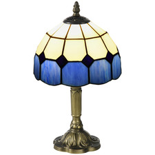 Image of HOMCOM Antique Table Lamp, for Bedroom Bedside, Bulb not Included, Blue
