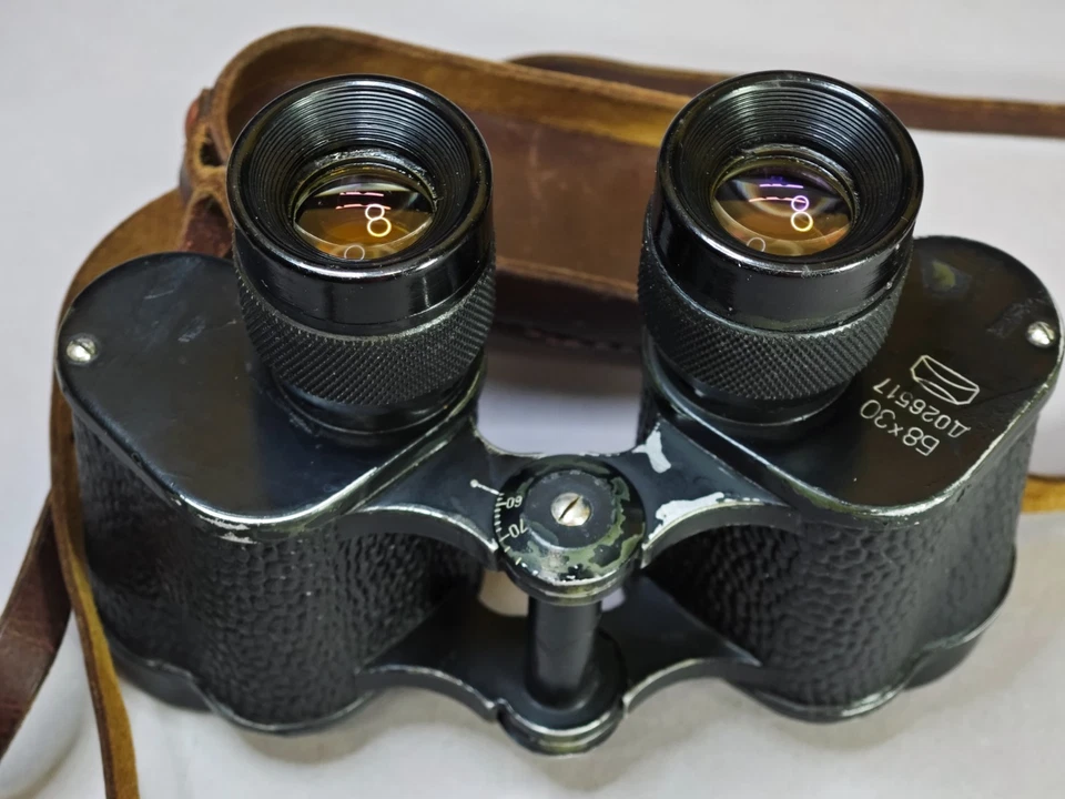 RARE Soviet Red Army RKKA military Binoculars B8x30 ZAGORSK w Reticle + CASE #55 - Image 2 of 4