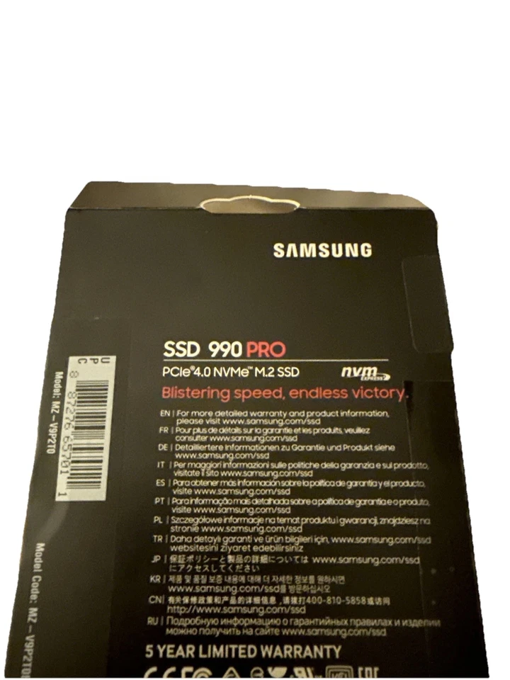 Samsung 990 Pro M.2 2TB Express 4.0 V-NAND NVMe M.2 SSD - Image 3 of 4