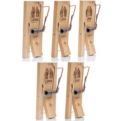 5x Mäusefallen Mausefalle LUNA 5 Stück Falle Holz Falle Schlagfalle klassisch
