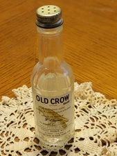 Vintage Salt Pepper Shaker Old Crow Kentucky Straight Bourbon Whiskey Bottle
