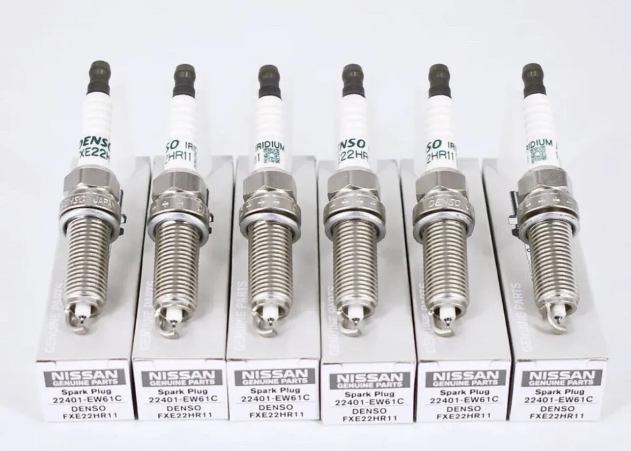 Set of 6 Denso 22401-EW61C Dual-Iridium Spark Plugs for Nissan Infiniti
