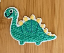 Dinosaur Cute Cartoon Style Embroidered Iron On Patch Green Blue Yellow Navy