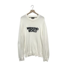 NEW Double Rainbouu White Weekend World Knit Sweater Size L Large