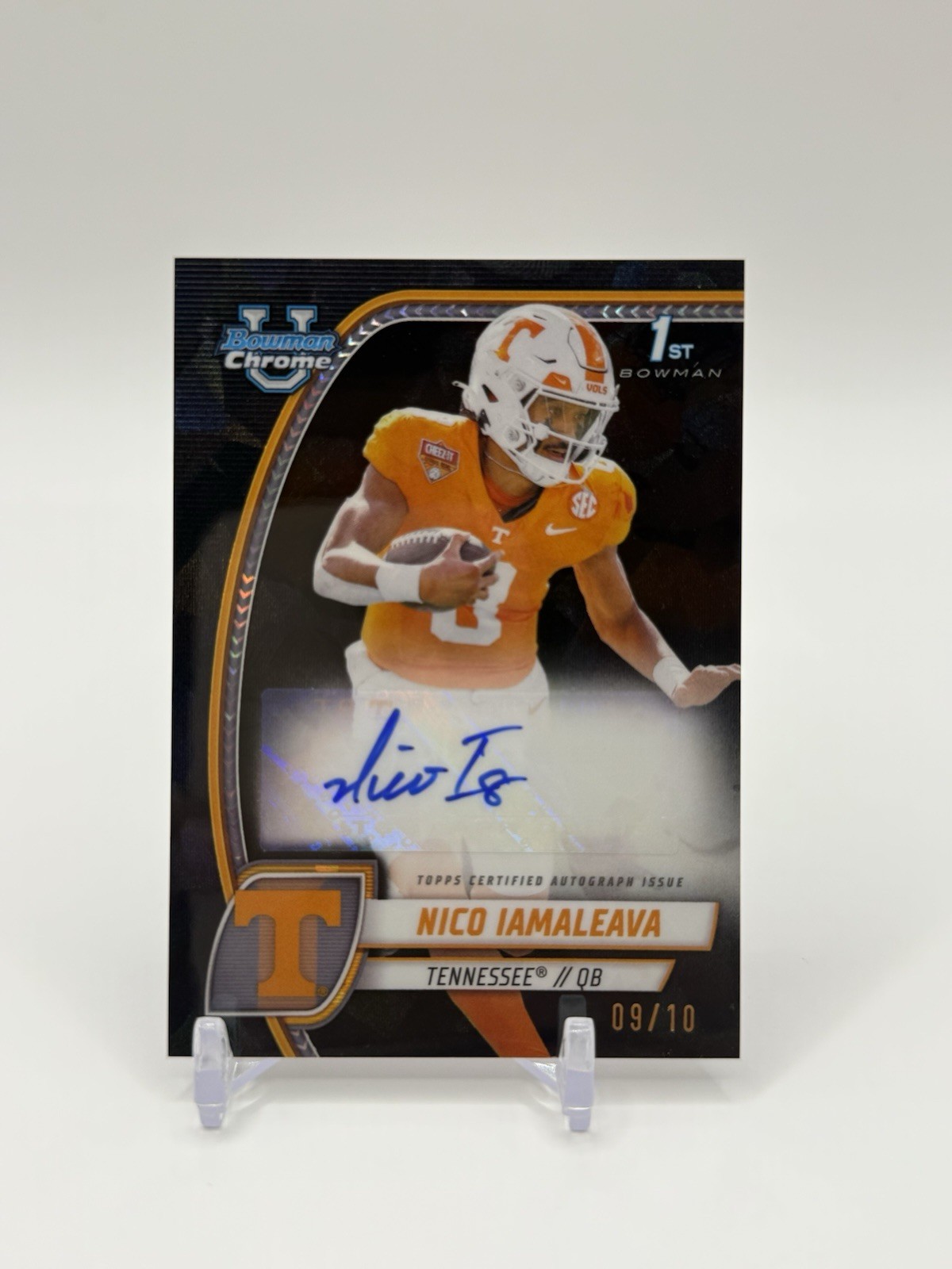 Nico Iamaleava 2024 Bowman U Chrome Black Refractor Auto /10 Tennessee