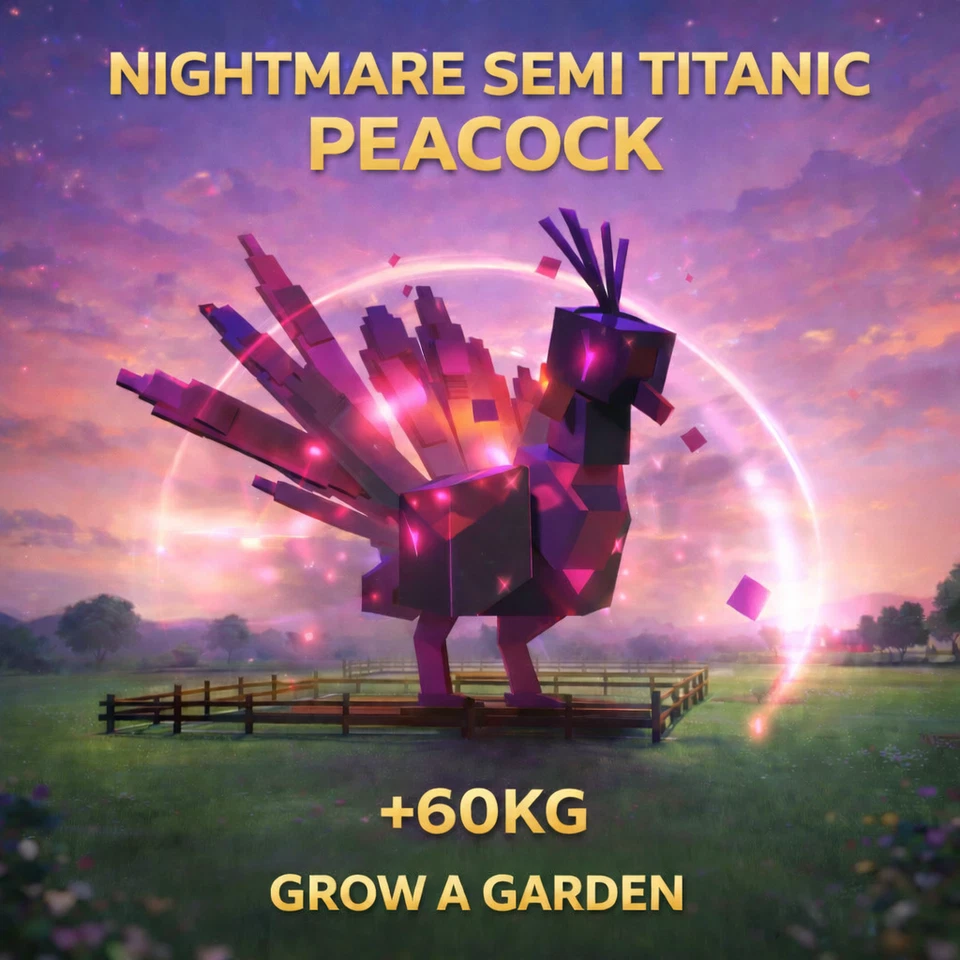 🦚 +60kg Peacock Nightmare SemiTitanic - Grow A Garden Roblox 🦚 Fast Delivery