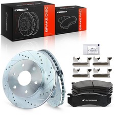 A-Premium 12.00 inch 304.70mm Front Drilled and Slotted Disc Brake Rotors ...