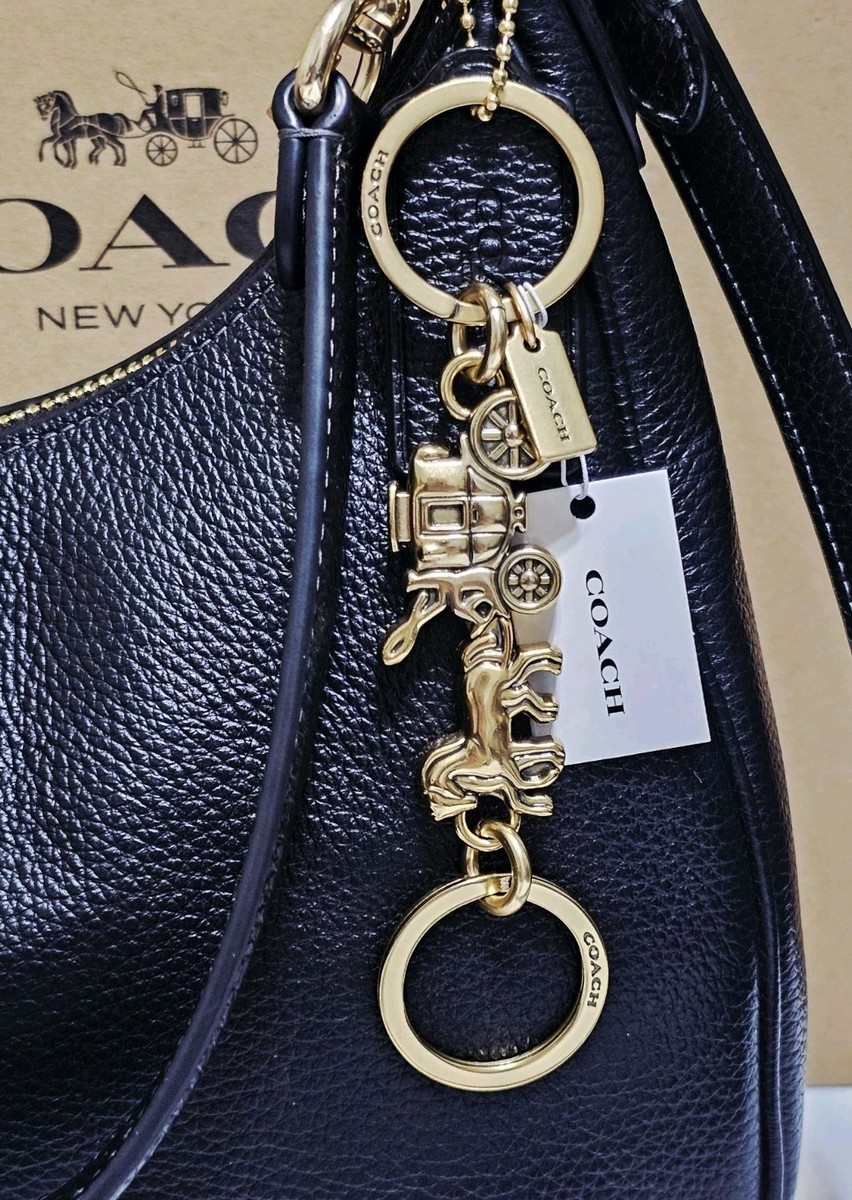 COACH Horse carriage l charm 4個セット NEW Coach Brass Horse & Carriage Valet Bag Purse Charm Keychain