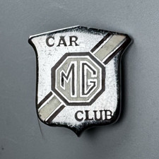 Vintage MG CAR CLUB Pin Enamel Silver-tone Metal Shield Logo Auto