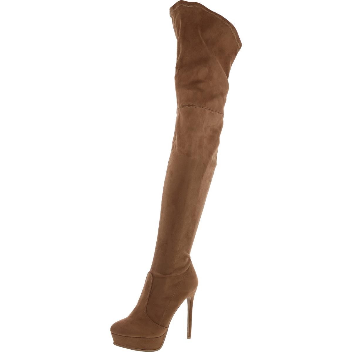 Модные женские высокие сапоги выше колена на шпильке Vicky Nova BHFO 1450