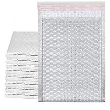 YUENPUN 60 Pack 7.8 x 6.2 Inch Metallic Bubble x inches, Silver