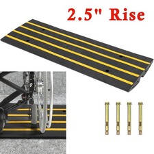 Car Driveway Rubber Curb Ramp 48'' Heavy Duty Low Profile Slope Ramps 2.5'' Rise