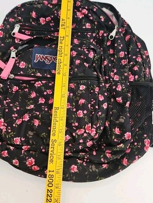 JanSport Girls Floral Backpack Black with Pink Roses School Bag Padded Straps | eBay JanSport Girls Floral Backpack Black with Pink Roses School Bag Padded Straps | eBay