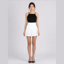 B. Darlin Women’s Spaghetti Strap Black And White Skater Dress Size 3/4