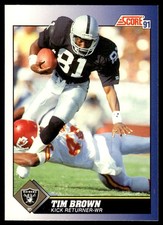 1991 Score Tim Brown Los Angeles Raiders #14