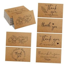 Outus 180 Pcs Mini Thank You Cards Small Business Cards 2 x 3.5 Inches Thank