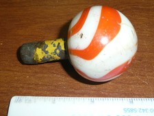 Vintage Akro Agate Auto Gear Shift Knob Glass Ball Marble Swirl Orange Cream