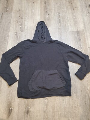 Lucky Brand Men L Large Black Sweatshirt Hoodie Hood Cloudsoft