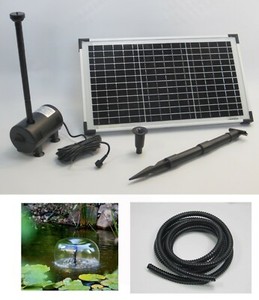 20W Solarpumpe + Schlauch Solar Teichpumpe Springbrunnen Gartenteich