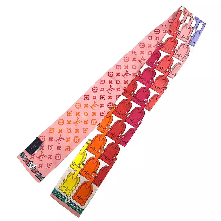 LOUIS VUITTON Scarf Silk Bandeau My LV Tag Multi Color M77677 