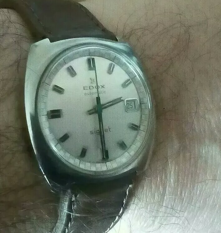 VINTAGE GENT'S EDOX SIGNET AUTOMATIC DATE WATCH -21JEWELS-INCABLOC