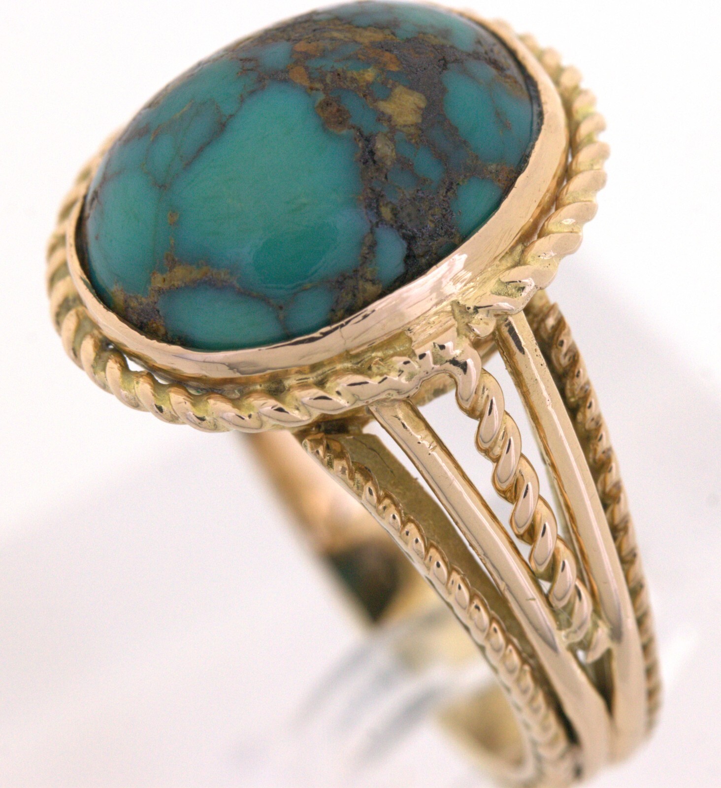 Turquoise, Yellow Gold Ring - image 5
