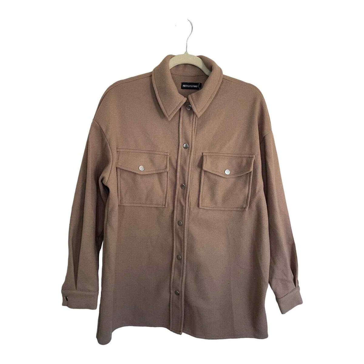 PrettyLittleThing Camel Oversized Shacket US Size