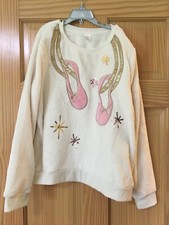 NWT Wonder Nation Ballet Plush Sweatshirt Top Girls Cream Soft Warmth