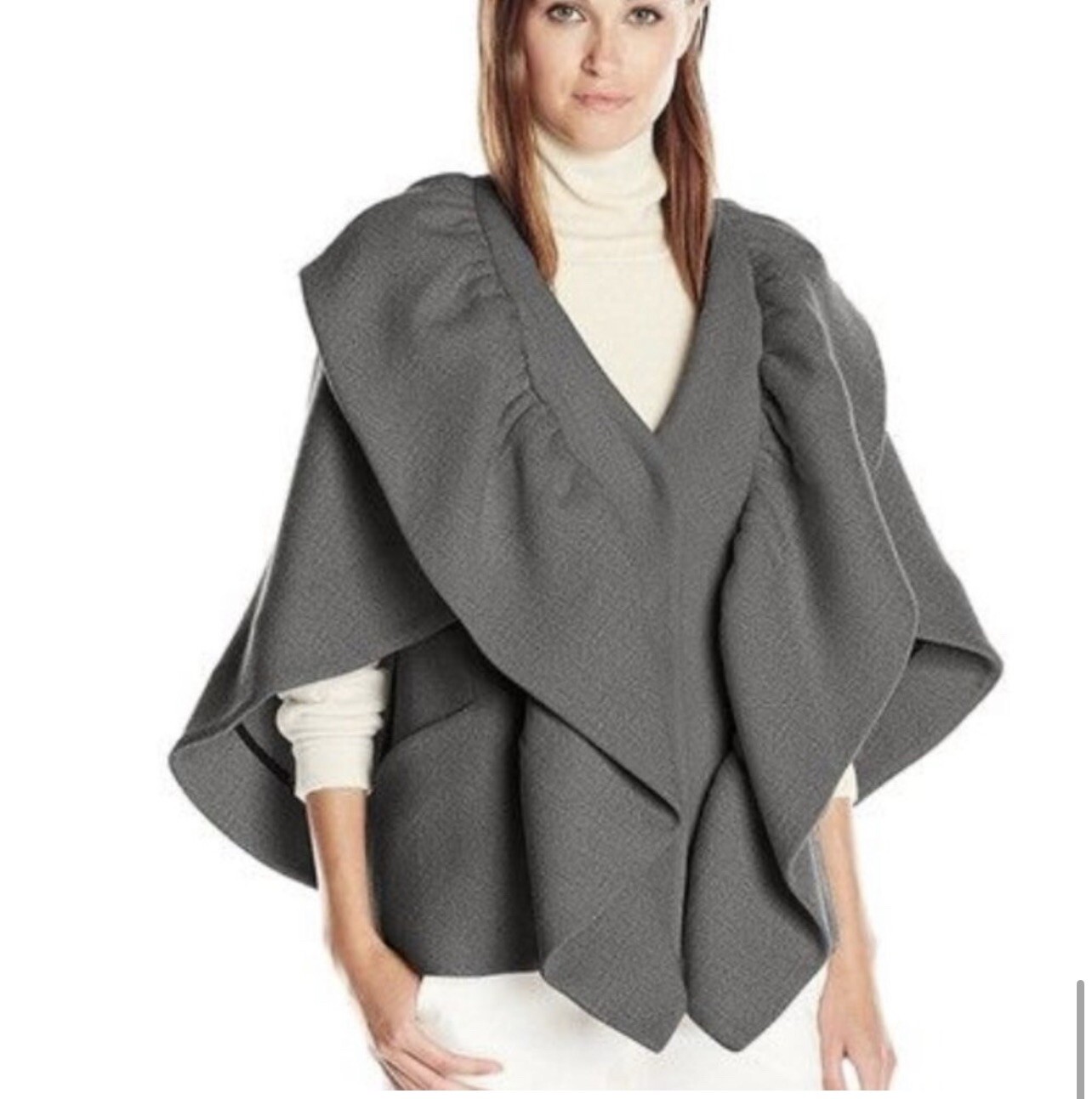 Milly Statement Double-Face Wool-Blend Cape Jacke… - image 9