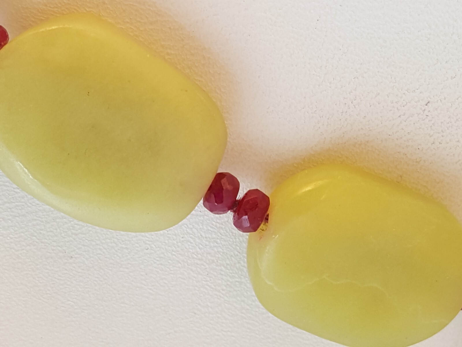 Pineapple jasper faceted ruby bead necklace artis… - image 12