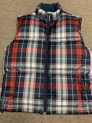Tommy Hilfiger bubble plaid vest women 