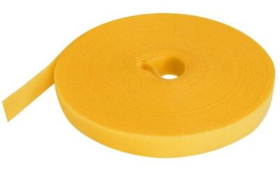 50 Foot 3/4'' Yellow Hook and Loop Self Attaching Cable Tie Fastening Strap