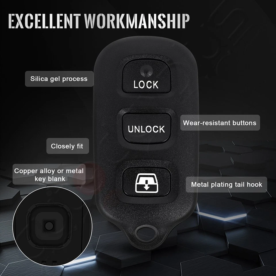 2 botones de mando a distancia para Toyota 4Runner 2002 2003 2004 2005 2006-2009 Foto 4 de 4